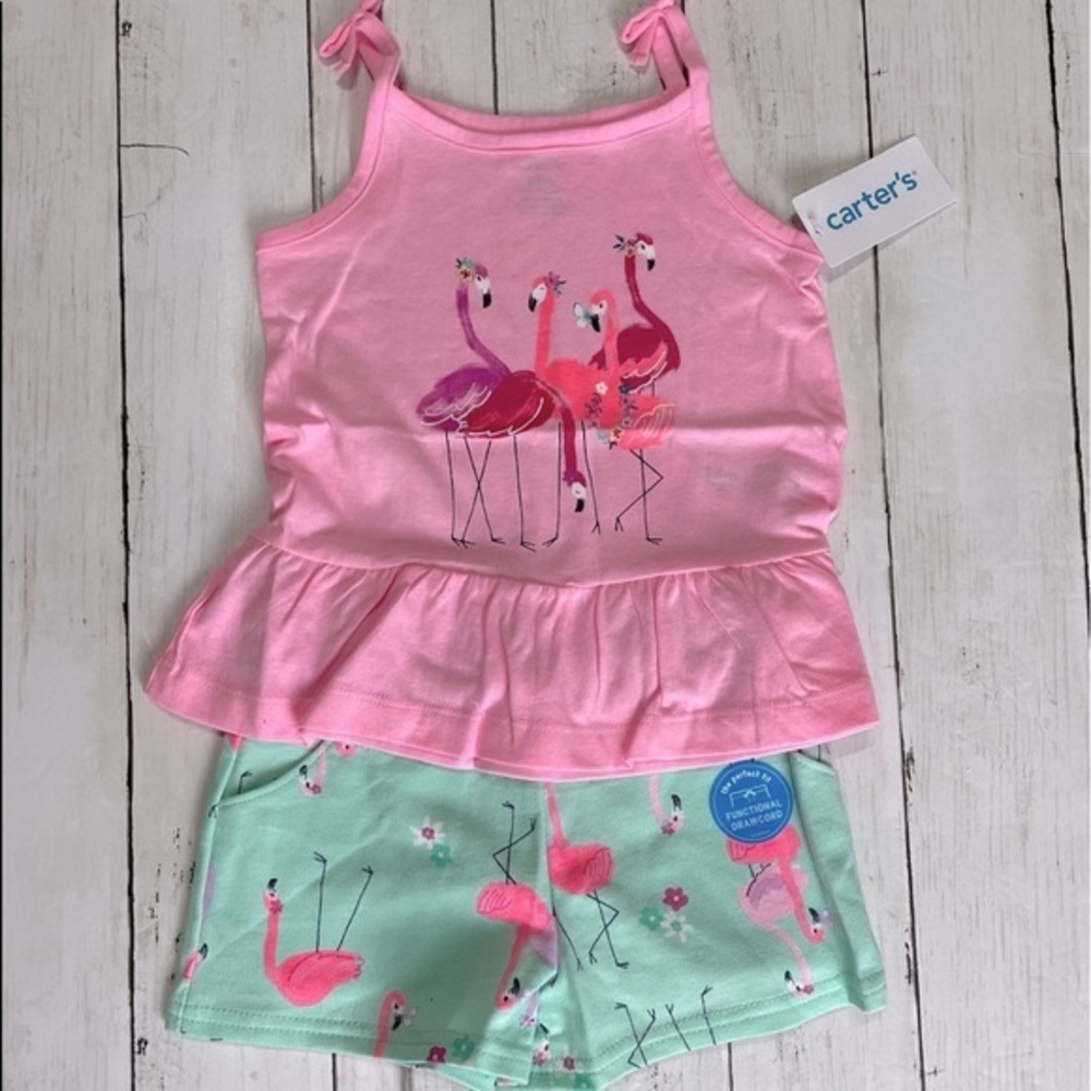 CARTER’S Flamingo Swing Top & Matching Shorts NWT